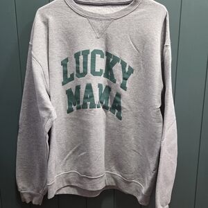 Gray 'Lucky Mama' Sweatshirt